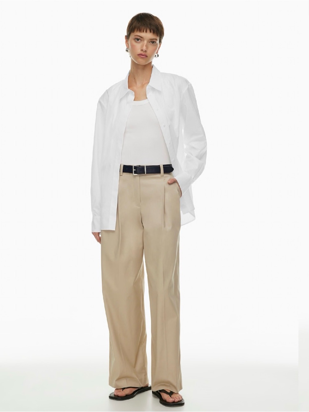Inbound Pant Wide-Leg Pleated Pants in Humus Beige